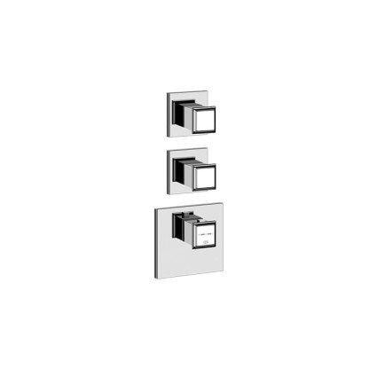Gessi Eleganza Встраиваемый термостатический смеситель, подключение на 3/4”, с 2мя независимыми выходами, внешняя часть, цвет: хром