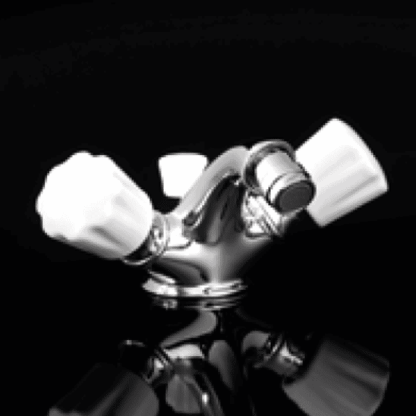 Devon&Devon Morris Смеситель для биде  на 1 отв, с донным клапаном, ручки белые, цвет: хром