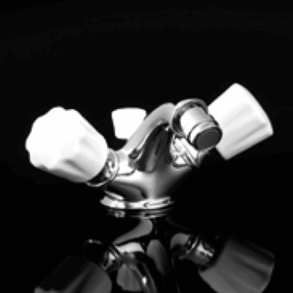 Devon&Devon Morris Смеситель для биде  на 1 отв, с донным клапаном, ручки белые, цвет: хром