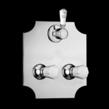 Devon&Devon Morris Смеситель для душа настенный на пластине с распределителем, цвет: хром/белые