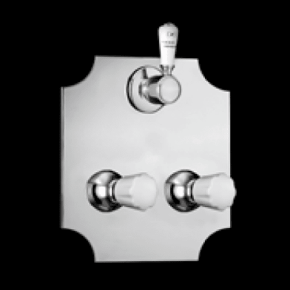 Devon&Devon Morris Смеситель для душа настенный на пластине с распределителем, цвет: хром/белые