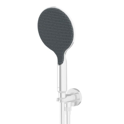 Bossini Apice Комплект для душа с держателем с подводом воды, ручным душем и шлангом 1500 мм., цвет: белый матовый