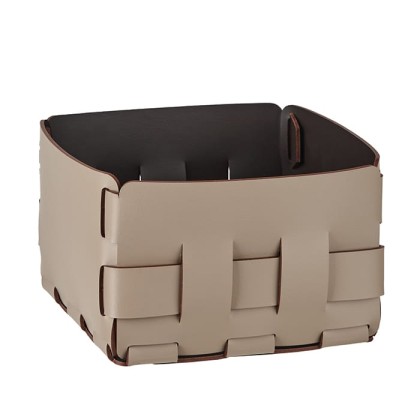 ADJ Корзинка Mini Bottega, 19x19xH13 см., цвет: капучино/шоколад