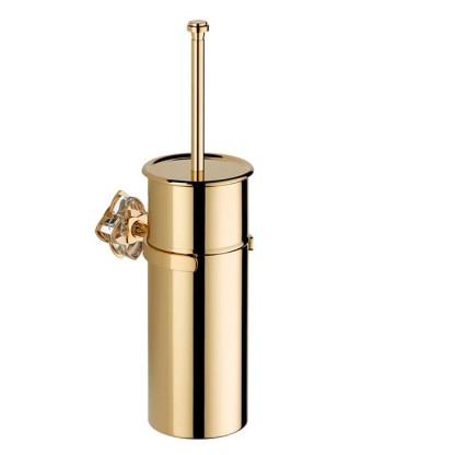 THG P?tale de cristal clair liser? dor? Ёршик для туалета, подвесной, цвет: золото/прозрачный хрусталь
