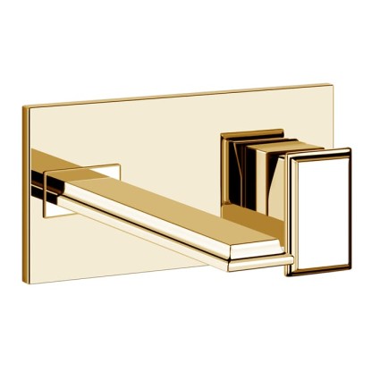 Gessi Eleganza Встраиваемый однорычажный смеситель для раковины, без донного клапана, с изливом, внешние части, цвет: шлифованное золото