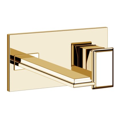 Gessi Eleganza Встраиваемый однорычажный смеситель для раковины, без донного клапана, с изливом, внешние части, цвет: шлифованное золото