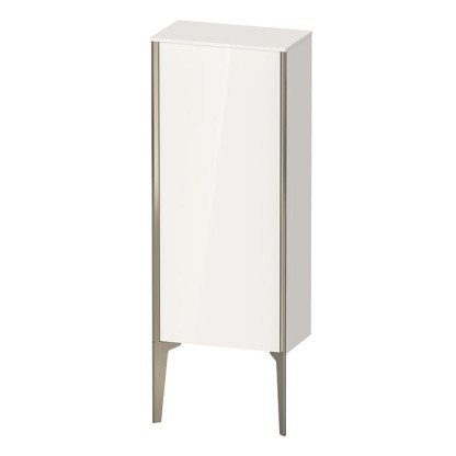 Duravit XViu Шкаф подвесной 40x24x89см, с 1 дверью, 2 стеклянными полками (петли справа), цвет: белый глянцевый/champagne matt