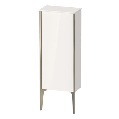 Duravit XViu Шкаф подвесной 40x24x89см, с 1 дверью, 2 стеклянными полками (петли справа), цвет: белый глянцевый/champagne matt