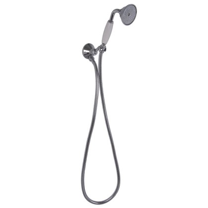 Carlo Frattini Wellness Душевой комплект с ручным душем с белой керамической ручкой, держатель с подводом воды и металл шланг 1500 мм., цвет: хром
