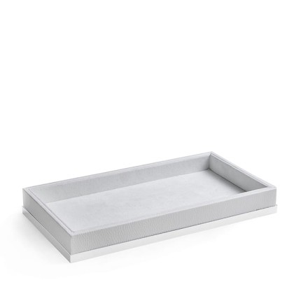 3SC Snowy Лоток универсальный 28х15хh4см, цвет: белая эко-кожа/белый матовый