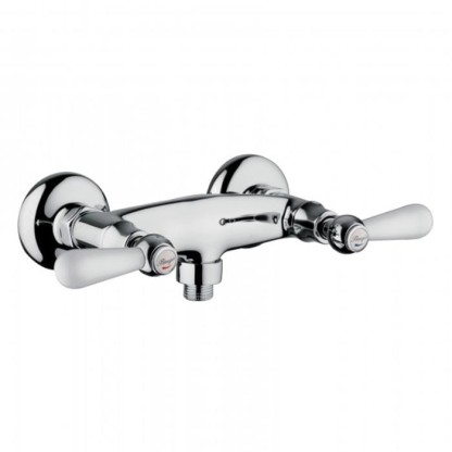 Смеситель для душа Bongio Oxford Lux, цвет: хром/белый фарфор