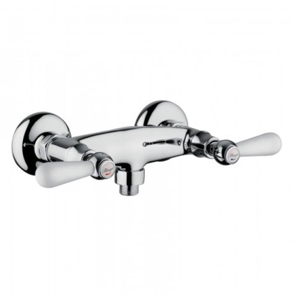 Смеситель для душа Bongio Oxford Lux, цвет: хром/белый фарфор