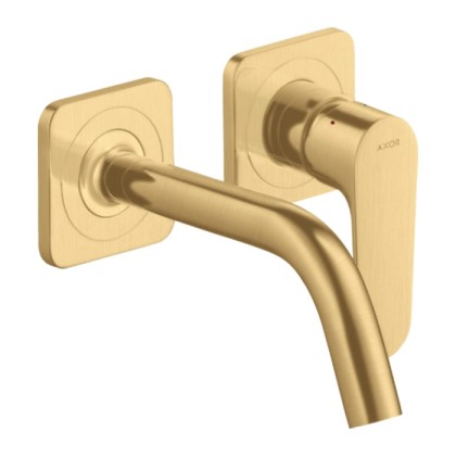 Axor Citterio M Смеситель для раковины, встраиваемый, излив: 16.7см., цвет: шлифованное золото