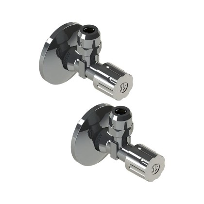 TECEone Угловые вентили (1/2" х 3/8") с настенными розетками,комплект 2 шт.цвет: хром