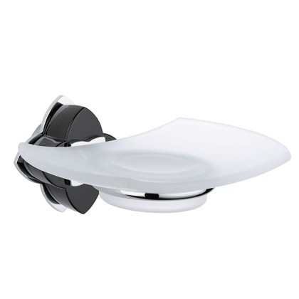 THG P?tale de cristal noir Мыльница стеклянная, подвесная, цвет: хром/черный хрусталь