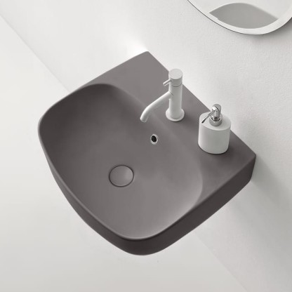 Kerasan Nolita Раковина 50х45 см, 1 отв., подвесная/накладная, цвет: Ferro matt