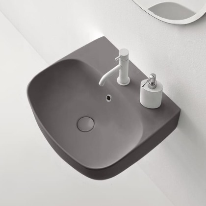 Kerasan Nolita Раковина 50х45 см, 1 отв., подвесная/накладная, цвет: Ferro matt