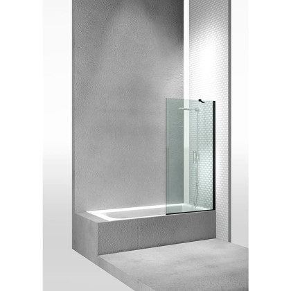 VismaraVetro Шторка на ванну FB, размер 70-71,5см, высота 150Нсм, стекло Transparent 04, профиль Matt Black 09, кронштейн Q, TPA