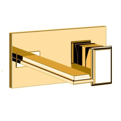 Gessi Eleganza Встраиваемый однорычажный смеситель для раковины, без донного клапана, с изливом, внешние части, цвет: золото