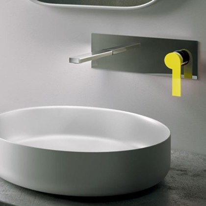 Gattoni Color Смеситель встроенный для раковины на коробке горизонтальный, цвет: хром/Giallo