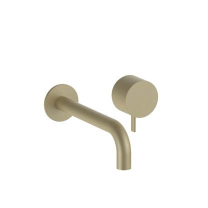 Fantini AF/21 Смеситель для раковины, настенный, излив: 208 мм, цвет: Matt British Gold PVD