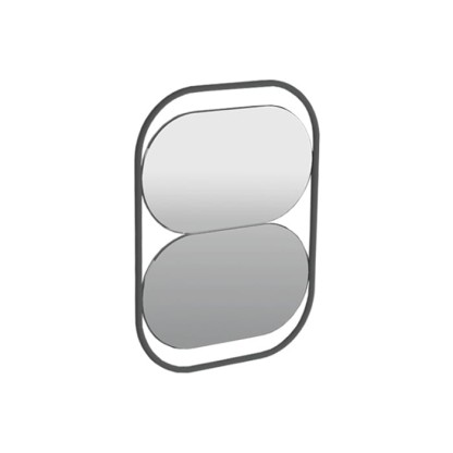 Simas Wave Зеркало настенное из 2 овальных зеркал 50х70 см, цвет: черный матовый