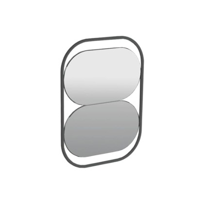 Simas Wave Зеркало настенное из 2 овальных зеркал 50х70 см, цвет: черный матовый