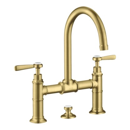 Axor Montreux Смеситель для раковины 220, на 3 отв., ручка: рычаг, с донным клапаном, цвет: шлифованная медь