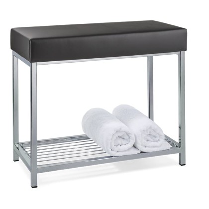 Decor Walther DW 77 Скамья с полочкой 60x30x52см, напольная, цвет: хром / черный