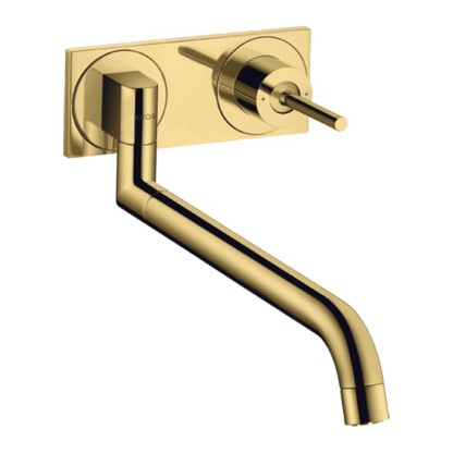 Axor Uno? Смеситель для кухни, встраиваемый, излив: 33см., цвет: полированное золото