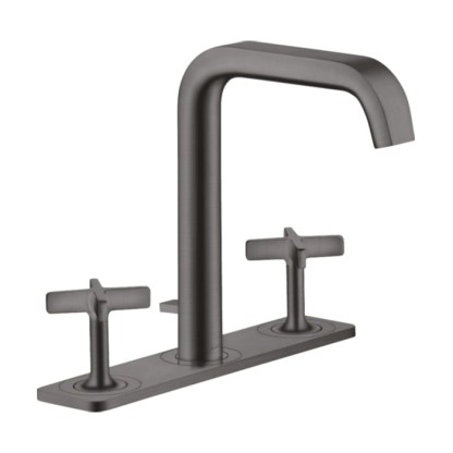 Axor Citterio E Смеситель для раковины, на 3 отв., с панелью и донным клапаном, цвет: шлифованный черный хром