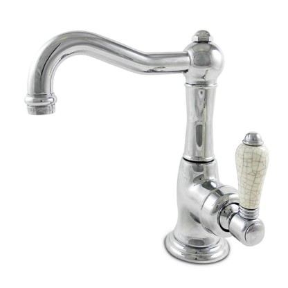 Nicolazzi P.m. Blanc A Смеситель для раковины однорычажный, с донным клапаном, ручки состаренная керамика, цвет: хром