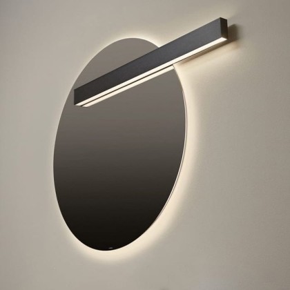 Antonio Lupi Circus Зеркало ?108cм., с белой светодиодной подсветкой, с блестящей кромкой, с правосторонним светильником LUCENTE, на раме