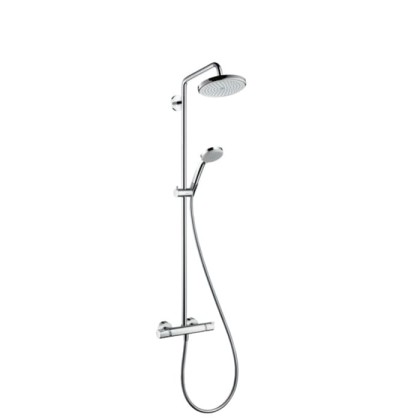 Hansgrohe Croma 220 Showerpipe Душевая стойка. состоит из: верхний душ, ручной душ, термостат для душа, штанга для душа, держатель для душа, цвет: хром