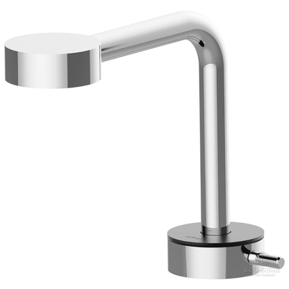 CISAL Slim Смеситель однорычажный для раковины на 1 отверстие с донным клапаном, цвет: хром/черный матовый