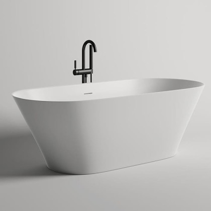 Salini Mona Ванна отдельностоящая 180x80x59.5cм, донный клапан "Up&Down", сифон, слив-перелив, S-Stone, цвет: белый матовый