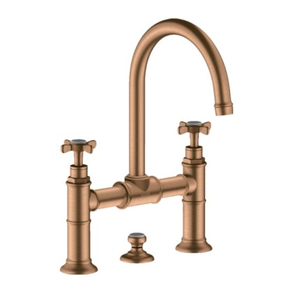 Axor Montreux Смеситель для раковины, на 2 отв., с донным клапаном, цвет: бронза