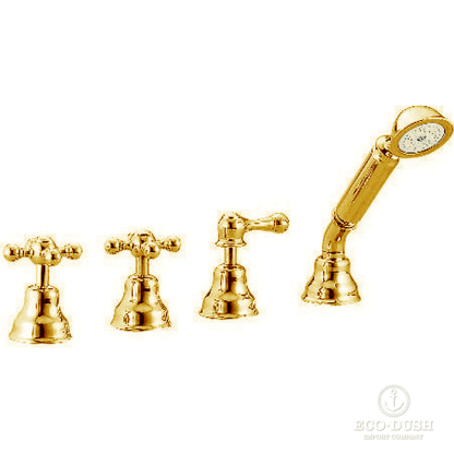 CISAL Arcana Ceramic Смеситель на борт ванны на 4 отверстия, без излива, цвет: золото