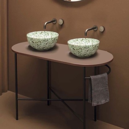 Globo Bob Консоль напольная 110х50см, столешница для раковины, без отв. под раковину, цвет: черный матовый/Keranium