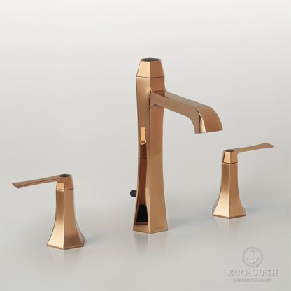 CISAL Cherie Смеситель для раковины на 3 отверстия с донным клапаном, цвет: золото/черный матовый