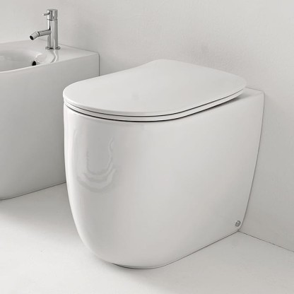 Kerasan Nolita Унитаз безободковый пристенный 55х35 см, с креплениями WB5N, цвет: белый глянцевый