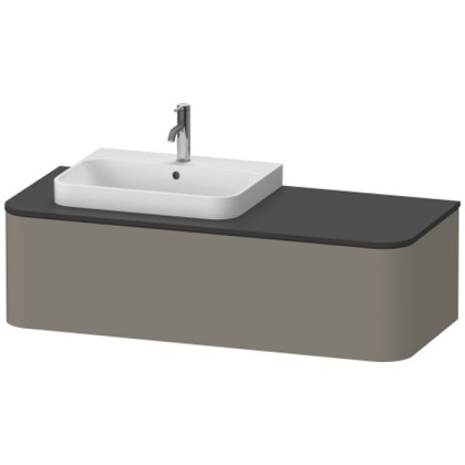 Duravit Happy D.2 Plus Тумба подвесная 130x48х35.4см, с раковиной и 1 ящиком, SX, цвет: stone grey satin matt