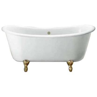KNIEF Chateau Ванна отдельностоящая 180х80хh68см,, цвет: белый с 4-мя ножками типа "лапа с когтями" цвета латунь (продается со сливом 0100-091-01)