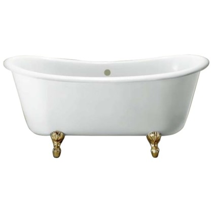 KNIEF Chateau Ванна отдельностоящая 180х80хh68см,, цвет: белый с 4-мя ножками типа "лапа с когтями" цвета латунь (продается со сливом 0100-091-01)