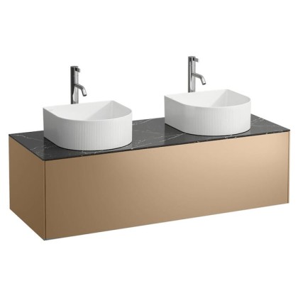 Laufen Sonar Тумба под раковину, 117.5х45.5х34см., 1 ящик, с отверстием слева и справа, совместим с раковинами-чашами 812340, 812341, 812342, 812343, цвет: золото и черный мрамор