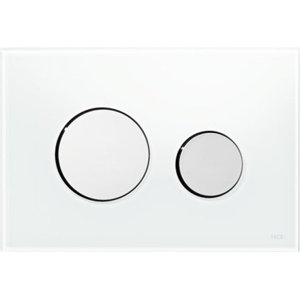 TECEloop Панель смыва из белого стекла, с двумя клавишами, хром глянцевый