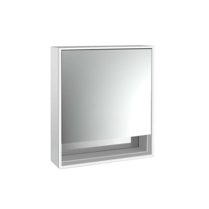 Emco Loft Зеркальный шкаф 60см., с подсветкой LED с с ниж.отделением навесная модель, 1-дверка, петли справа зеркальная задняя стенка