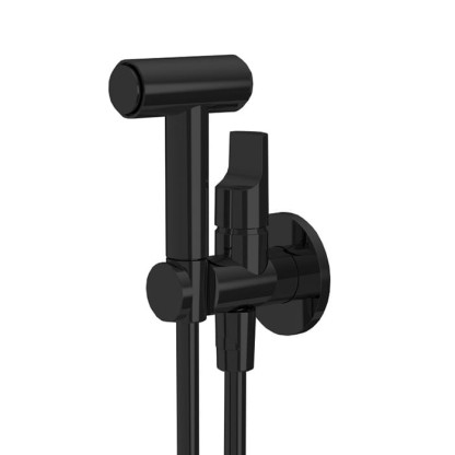 Fima Carlo Frattini Collettivit? Гигиенический душ, настенный, со шлангом 120см., цвет: черный матовый