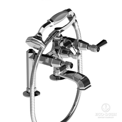 Stella Eccelsa Leve Смеситель на борт ванны на 2 отверстия 3274RG306FB с ручным душем, цвет: хром