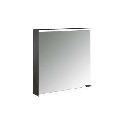 Emco Prime Зеркальный шкаф 60см., с подсветкой LED2 Facelift навесная модель, 1-дверка, IP 20 петли слева, зеркальная задняя стенка, цвет черный